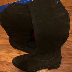 Women’s Black Suede Knee High Boots